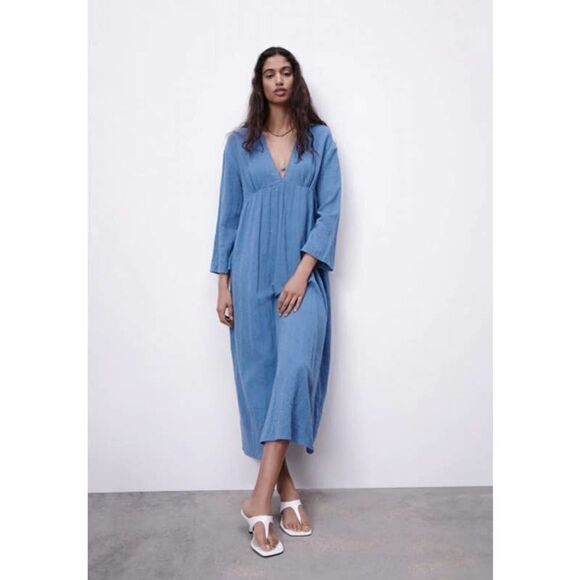 Zara Linen Blend Dress - Picture 6 of 11